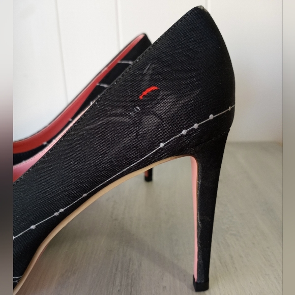 Black Widow Spider Web Goth Witch Platform High Heels Women's Size 9 - Picture 10 of 16